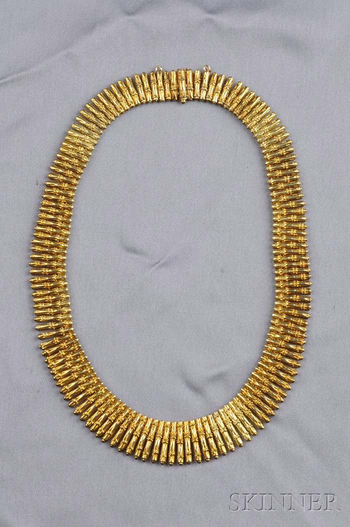 Appraisal: kt Gold Necklace composed of graduating bamboo links dwt lg