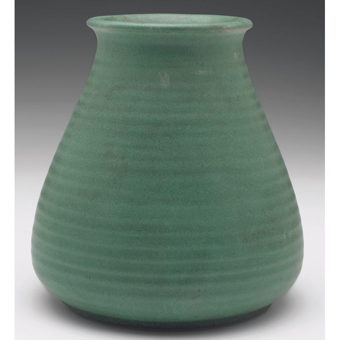 Appraisal: Teco vase designed by W D Gates ribbed form under