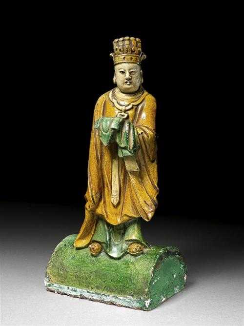 Appraisal: DACHREITER China Ming-Dynasty H cm Ceramic with Sancai glaze Depicting