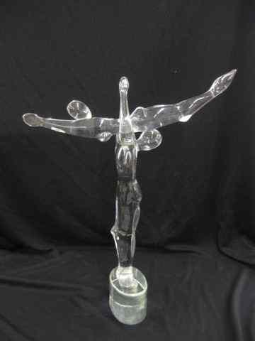 Appraisal: Art Glass Sculpture of Acrobats man holding woman signed Vetreria