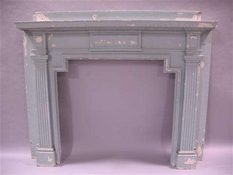 Appraisal: FEDERAL STYLE ROBIN'S EGG BLUE PAINTED MANTLE The shaped rectangular