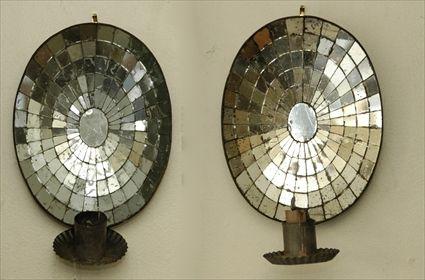 Appraisal: Pair of Mirrored Sconces