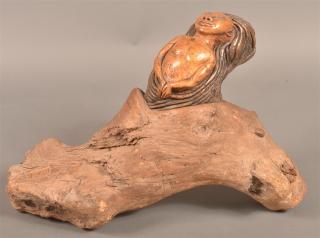 Appraisal: Folk Art Carved Driftwood Figure of a Mermaid Signed Riseing