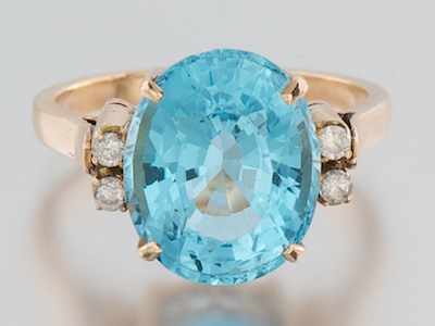 Appraisal: A Ladies' Topaz and Diamond Ring Tested k yellow gold