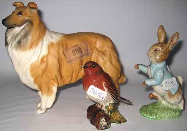 Appraisal: Beswick Large Collie in Matt Beswick Robin and Beatrix Potter