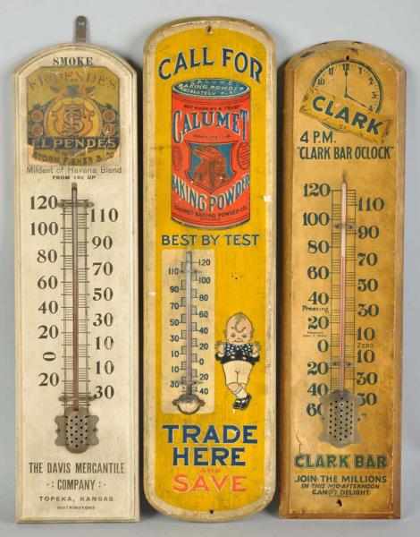 Appraisal: Lot of Wooden Thermometers Description Includes one El Pendes Tobacco