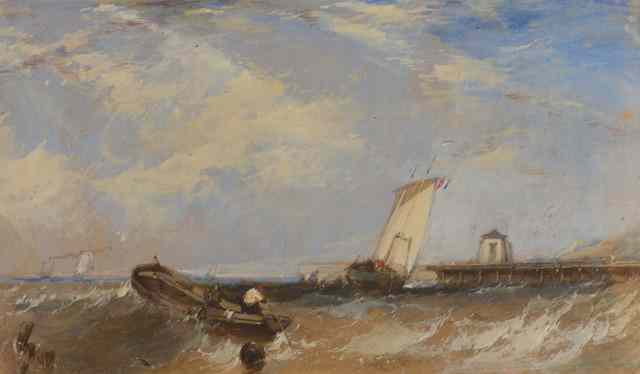 Appraisal: ATTRIBUTED TO ALFRED GOMERSAL VICKERS - A French fishing boat