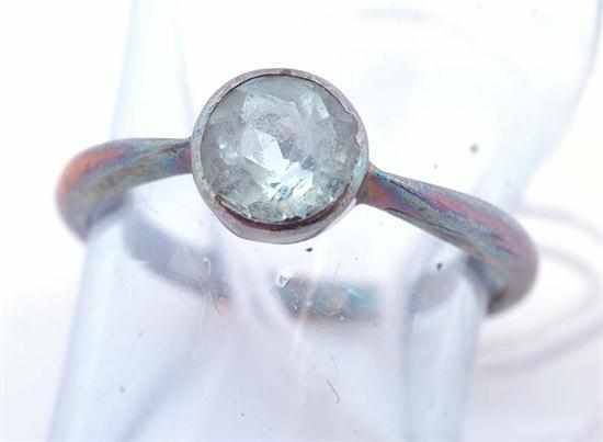 Appraisal: AN AQUAMARINE SET DRESS RING TESTED CT GOLD