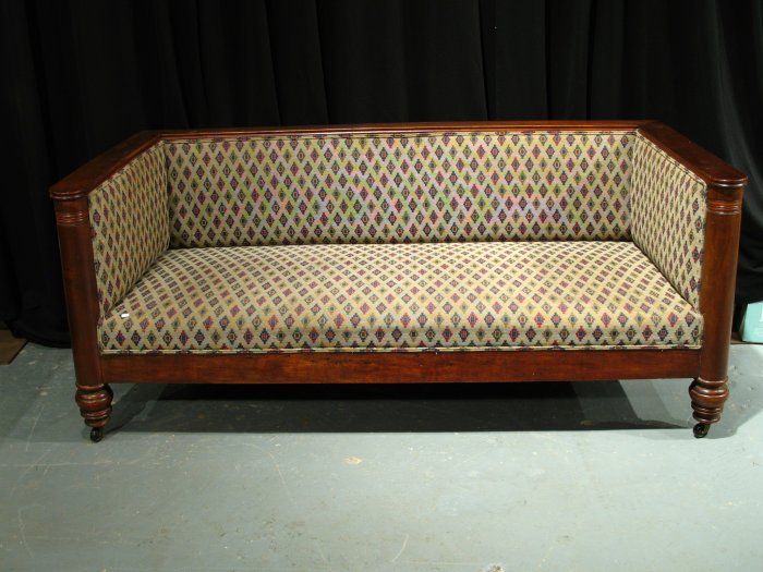 Appraisal: AMERICAN EMPIRE MAHOGANY SOFA h w d in