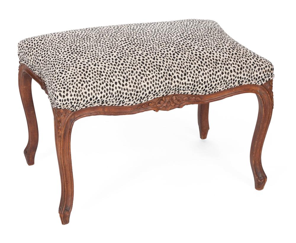 Appraisal: LEOPARD PRINT UPHOLSTERED STOOL TH CENTURY HEIGHT WIDTH DEPTH LEOPARD