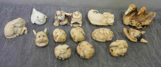 Appraisal: Lot of Netsuke Figures From a Jamaica NY estate Dimensions