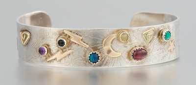 Appraisal: A Sterling Silver and Gold Cuff Bracelet by Ann Allen