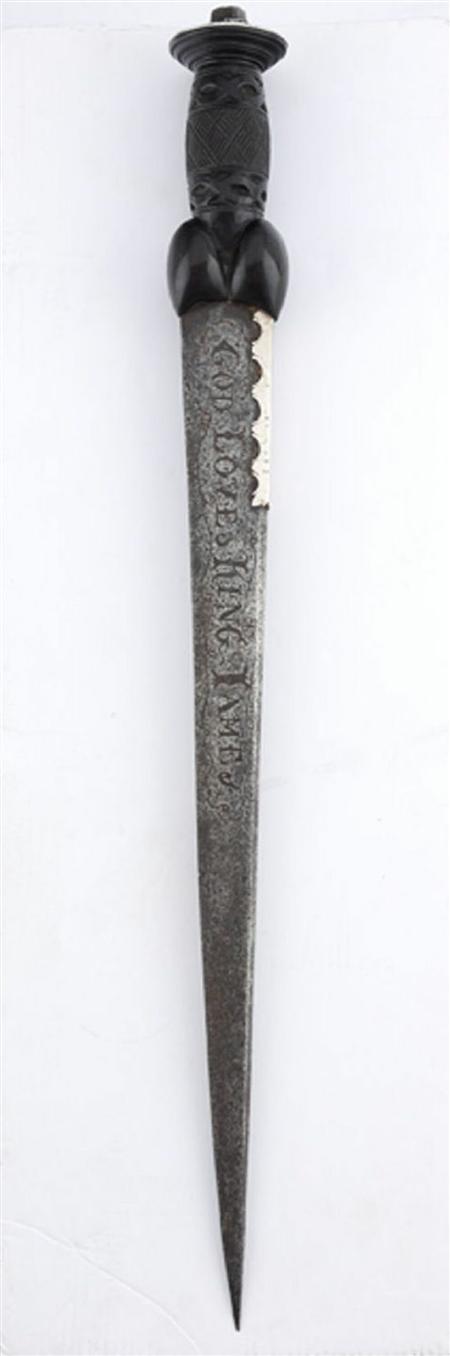 Appraisal: A th century Highland dirk the hardwood grip carved with