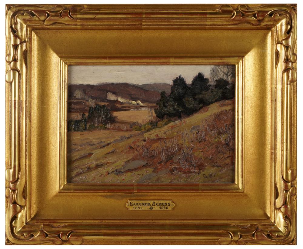 Appraisal: GARDNER SYMONS - FALL SCENE oil on wood panel initialed