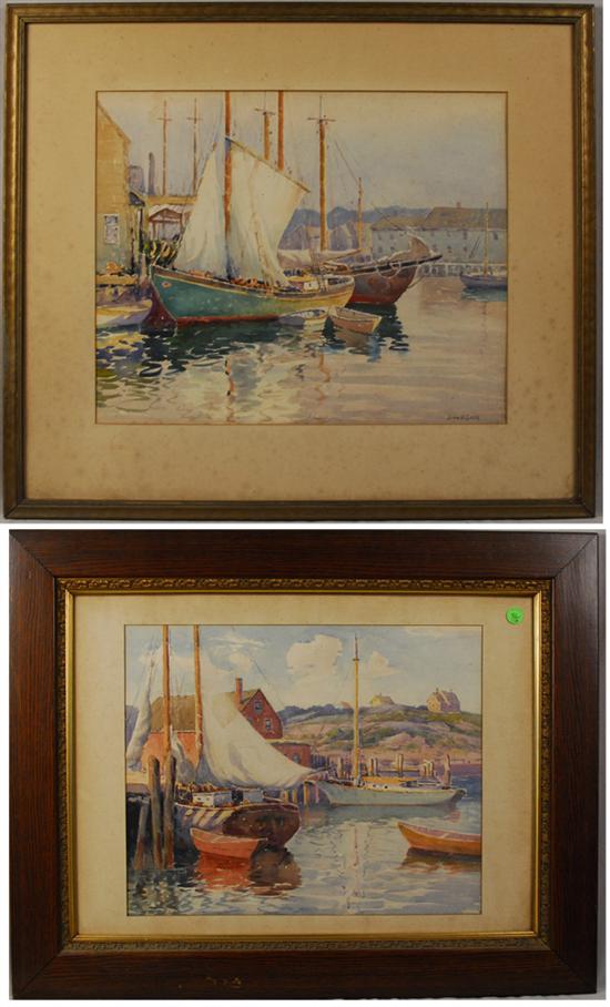 Appraisal: JOHN A COOK American - TWO MARINE WATERCOLORS two framed