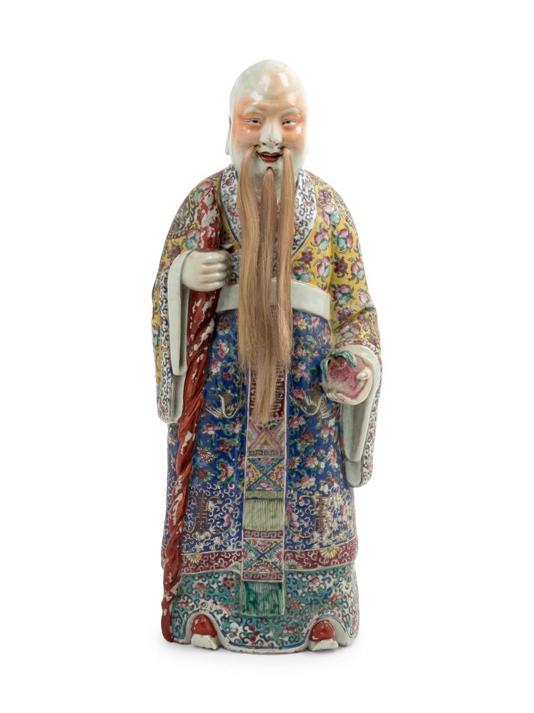 Appraisal: A Large Famille Rose Porcelain Figure of Shoulao Height in