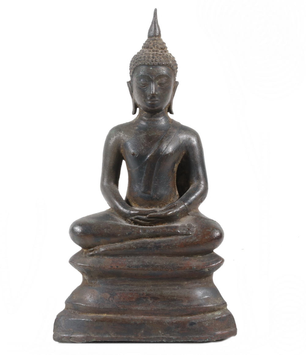 Appraisal: TH C NEPALESE GAUTAMA BUDDHA Cast Bronze cement filled seated