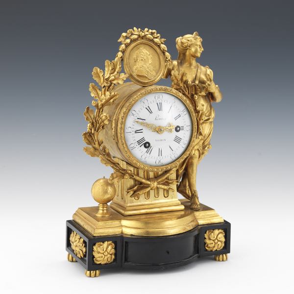 Appraisal: ANTIQUE FIGURAL HENRI VOISIN FRENCH MANTEL CLOCK x x Gilt