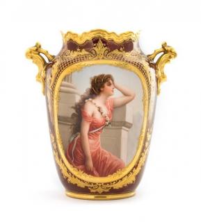 Appraisal: A Vienna Porcelain Vase late th century Sehnsucht of handled