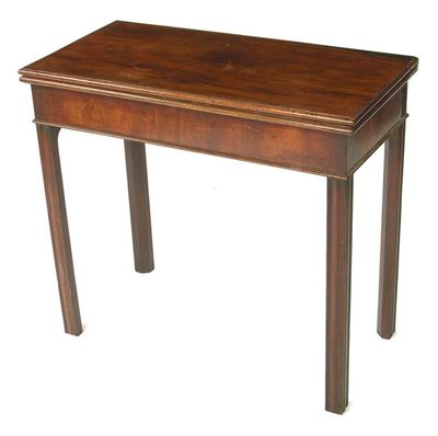 Appraisal: A George III mahogany card table the baize lined rectangular