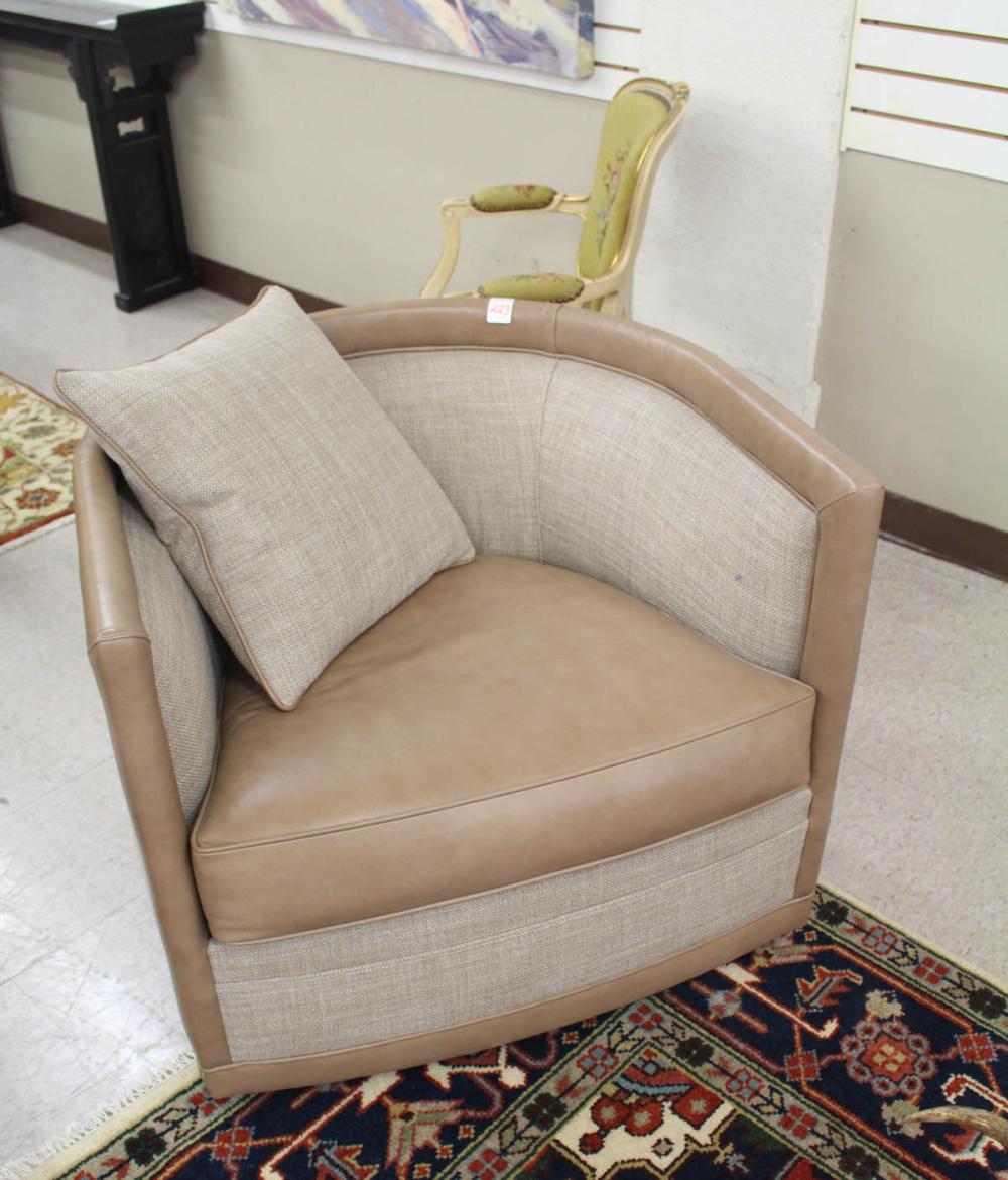 Appraisal: PAUL ROBERT SWIVEL LOUNGE CHAIR Paul Robert Inc cloth and