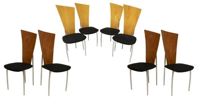 Appraisal: lot of Italian modern chairs c s laminated wood backs