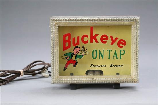 Appraisal: ILLUMINATED ADVERTISING SIGN Buckeye On Tap counter top sign with