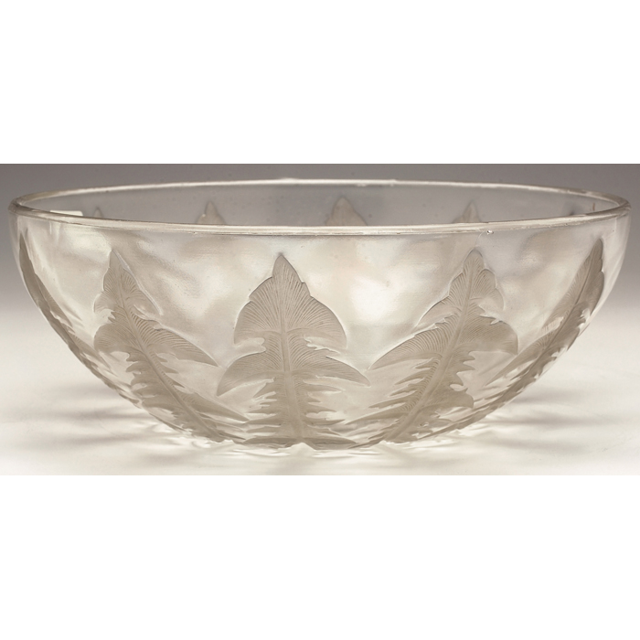 Appraisal: R Lalique bowl clear glass with a pattern of dandelion