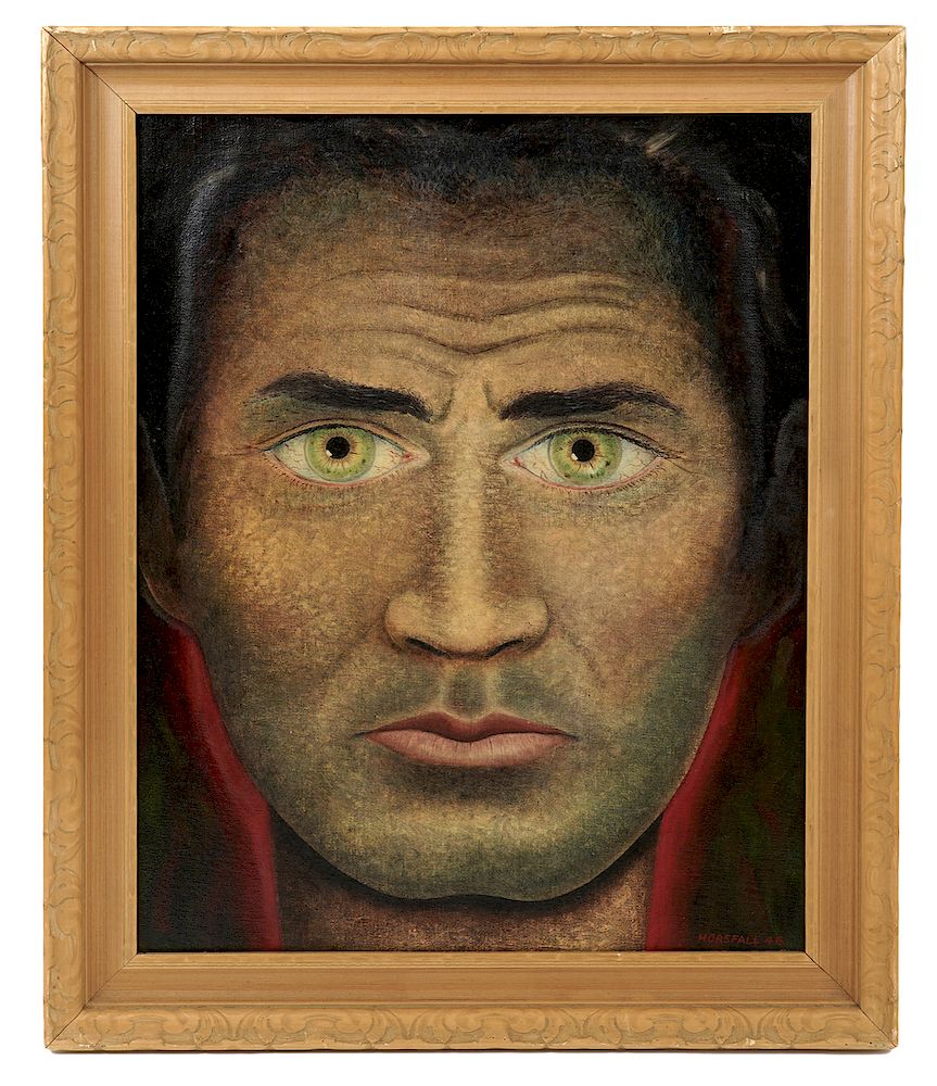 Appraisal: Arthur Horsfall 'Green Eyes' Oil Canvas Painting Arthur Horsfall Canadian