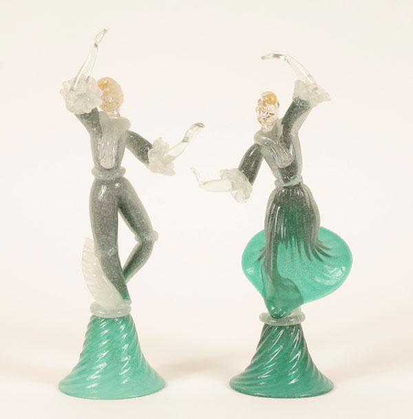 Appraisal: Murano bollicine art glass dancing figures The couple in pose