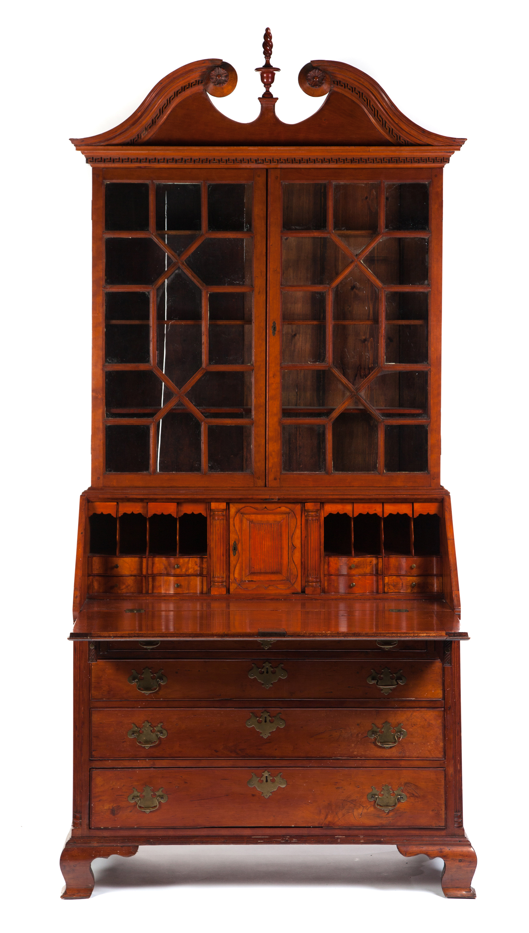 Appraisal: AMERICAN CHIPPENDALE SECRETARY Second half- th century cherry with pine