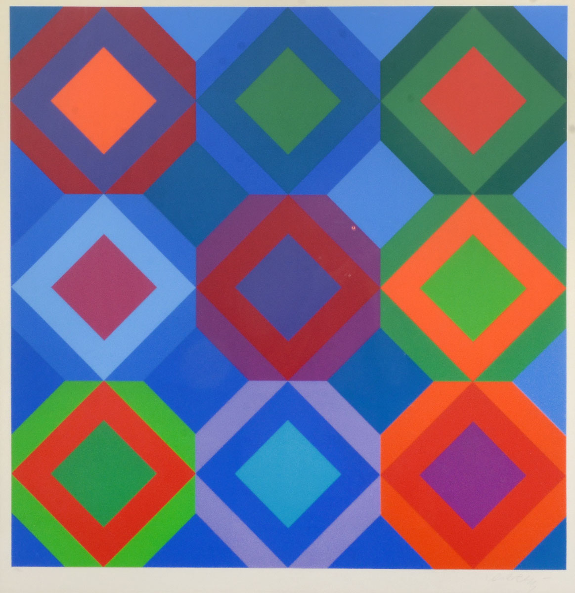 Appraisal: VASARELY Victor France Hungary - Op Art composition consisting of