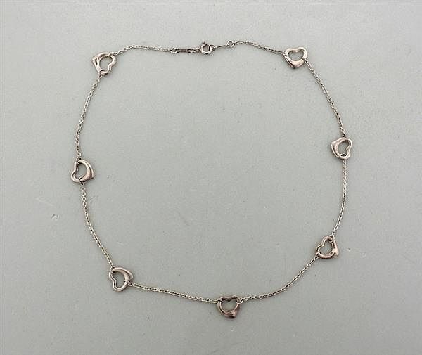 Appraisal: Tiffany Co Elsa Peretti Sterling Silver Open Heart Necklace METAL