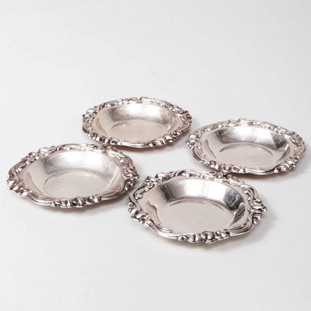 Appraisal: Set of Four American Silver Vide Poche Marked 'Sterling' in