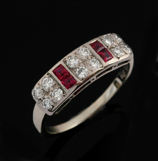 Appraisal: An Art Deco ruby and diamond ring Circa Set with