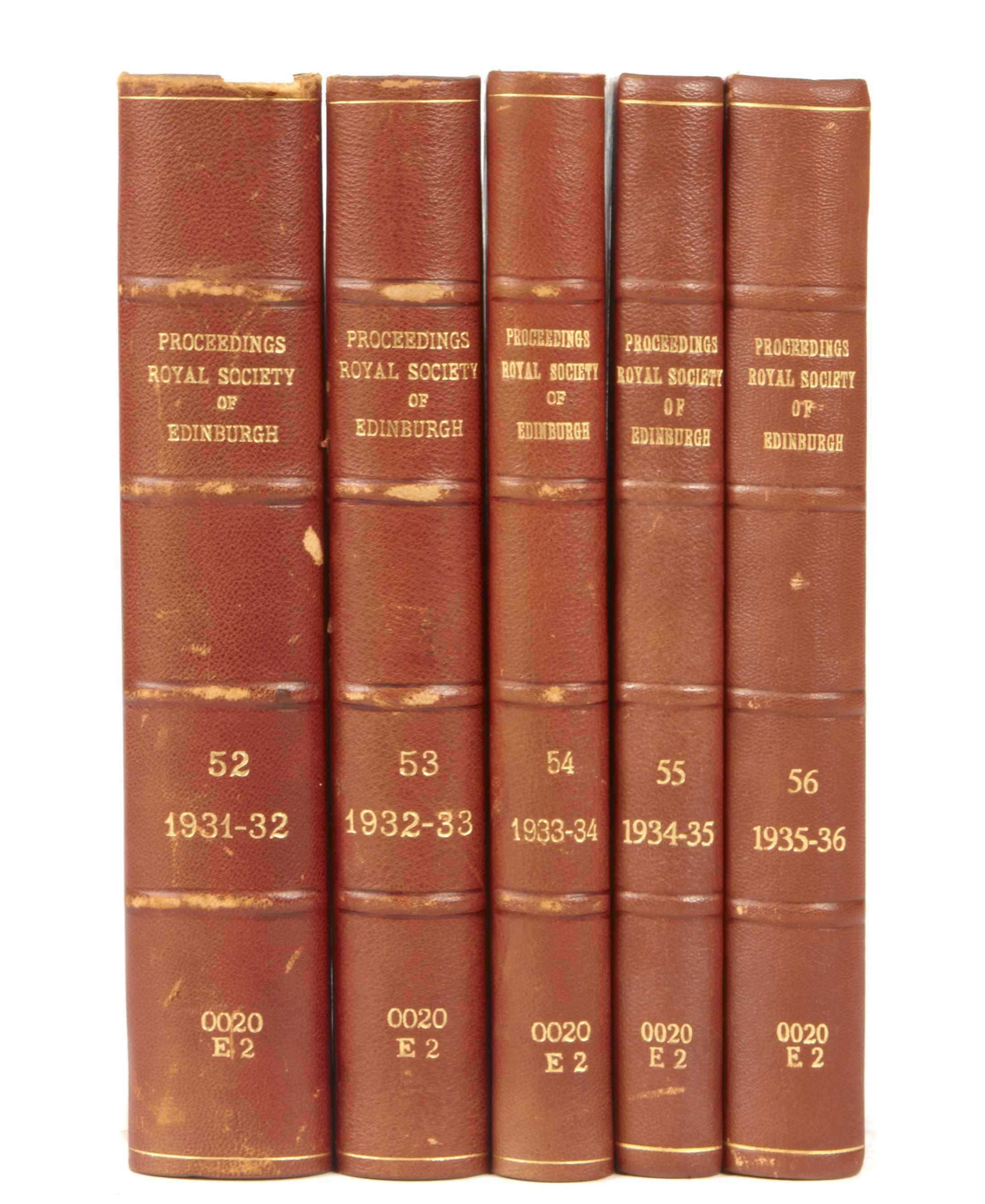 Appraisal: BINDINGSSCIENCE PERIODICALS volumes including Proceedings of the Royal Society of