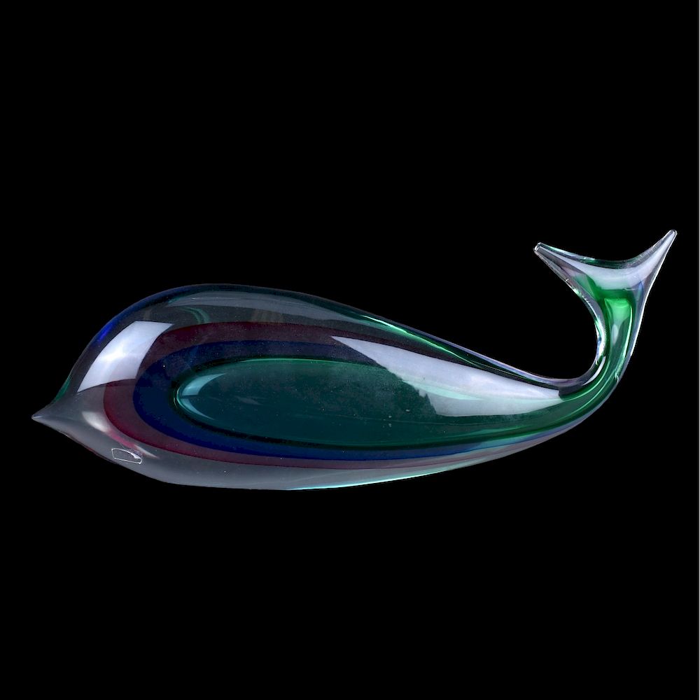 Appraisal: Luigi Onesto Sommerso Art Glass Fish Sculpture Luigi Onesto Sommerso