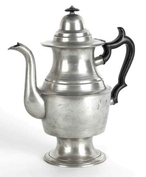 Appraisal: Westbrook Maine pewter coffee pot ca bearing the touch of