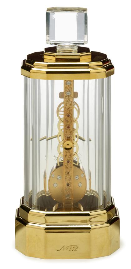 Appraisal: Baccarat cut crystal skeleton desk clockdesigned for corum circa no