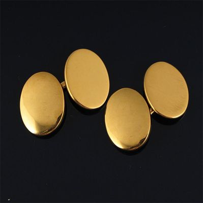 Appraisal: A pair of ct gold cuff links by Tiffany plain