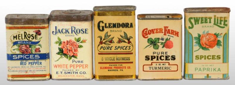 Appraisal: Lot of Spice Tins Description Nice grouping of flower-themed tins