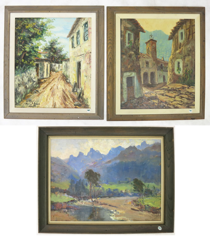 Appraisal: THREE OILS ON BOARD th century Latin American landscape and