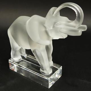 Appraisal: Lalique Crystal Elephant Figurine Paperweight Lalique Crystal Elephant Figurine Paperweight