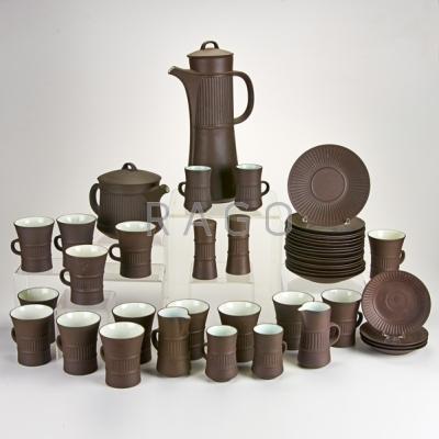 Appraisal: JENS QUISTGAARD DANSK Approximately forty-four Flames Stone dinnerware pieces Denmark