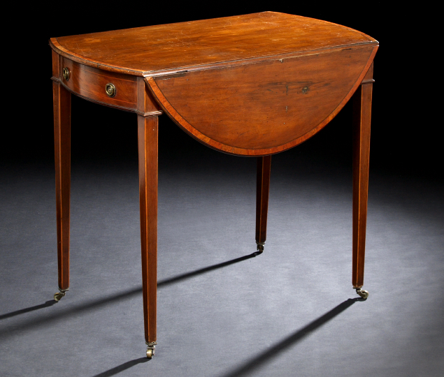 Appraisal: George III-Style Mahogany Pembroke Table th century the banded and