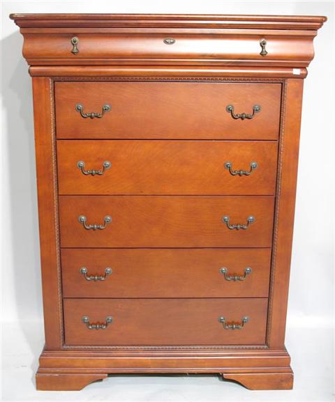 Appraisal: MODERN TALL CHEST OF DRAWER th century the rectangular top