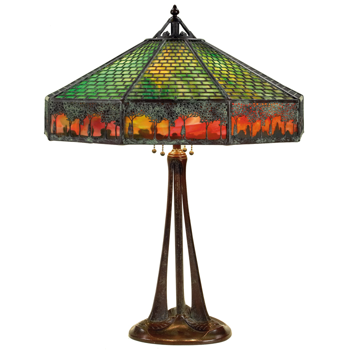 Appraisal: La Hacienda The John L Jerome Collection Handel lamp nine-sided