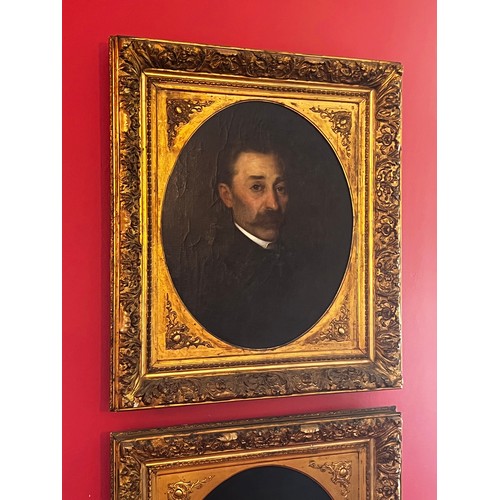 Appraisal: Antique th century French school portrait of a gent oil