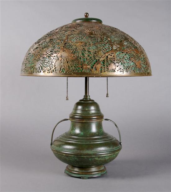 Appraisal: An American Pine Needle Table Lamp attributed to Revere Height