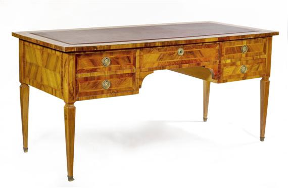 Appraisal: A WRITING DESK in Louis XVI style Switzerland Walnut The